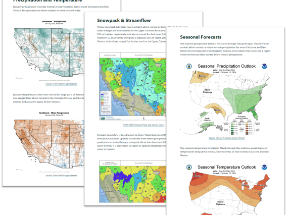 Example Pages of the Southwest Climate Outlook