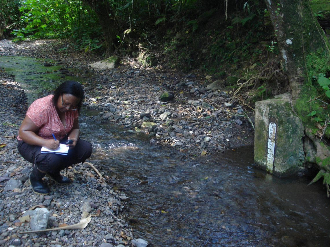 Monitoring  water level in Jamaican stream