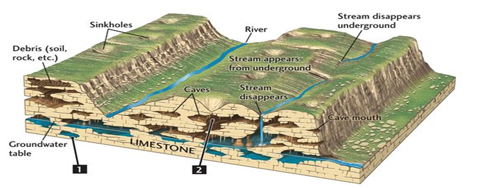 Features of karst groundwater systems.