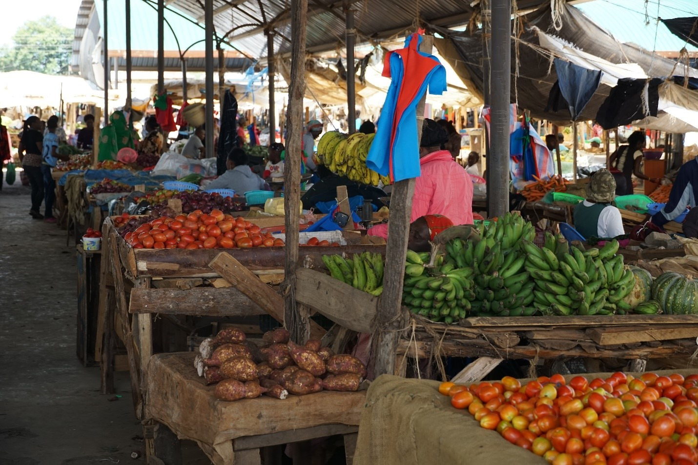 A traditional public market in Nanyuki, Kenya.