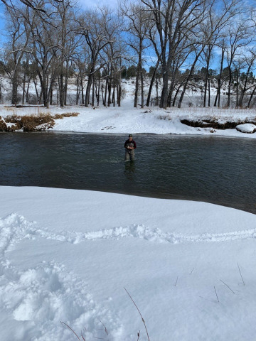 During LaFrance's first sampling campaign in the Little Bighorn River back in December 2019.