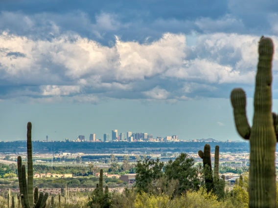 view of phoenix city from the local mountains