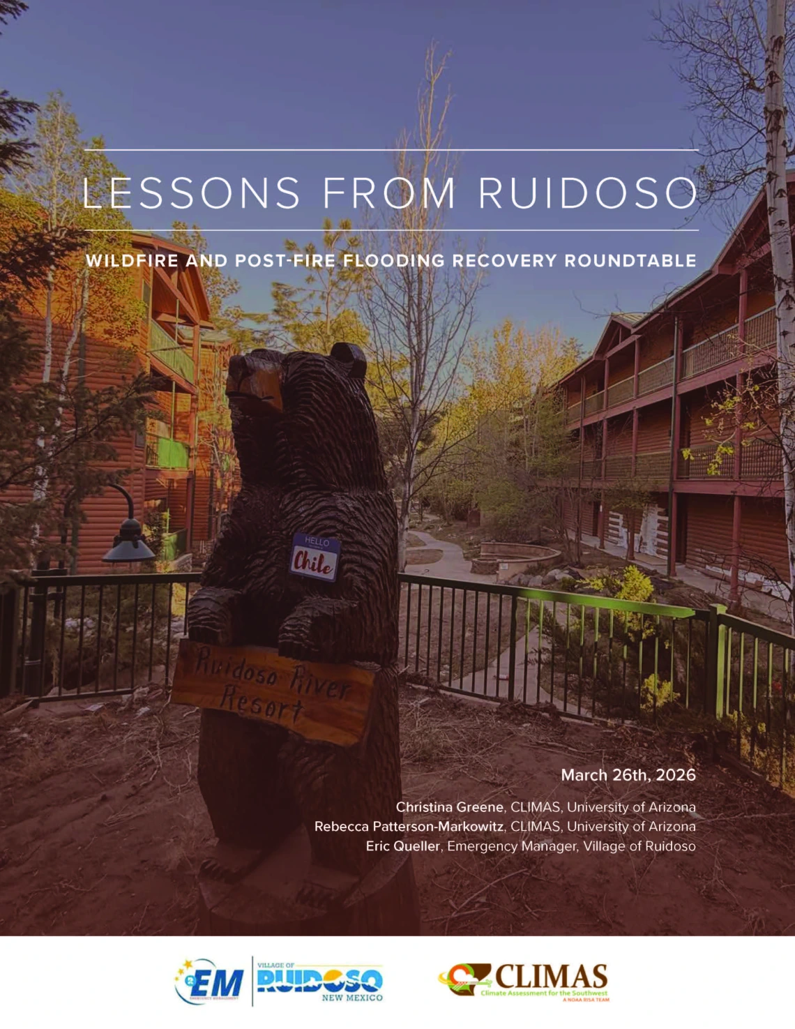 Cover Page Image - Lessons from Ruidoso report