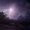 thunderstorm clouds and lightening