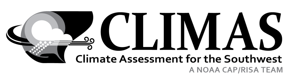 CLIMAS black and white horizontal logo white background