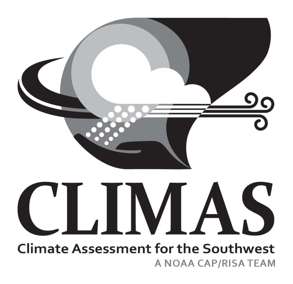 CLIMAS black and white square logo white background